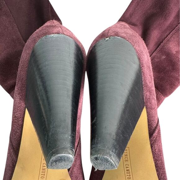 Vince Camuto Dark Plum Suede Knee High Boots - Picture 5 of 10